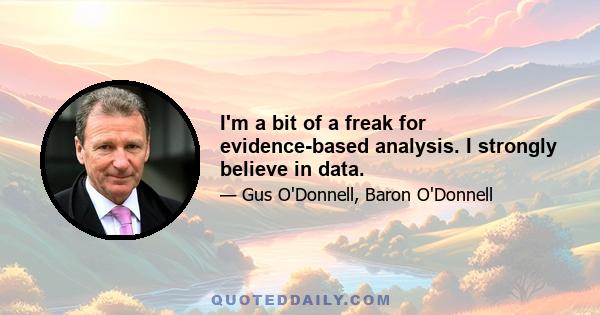 I'm a bit of a freak for evidence-based analysis. I strongly believe in data.