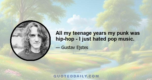 All my teenage years my punk was hip-hop - I just hated pop music.