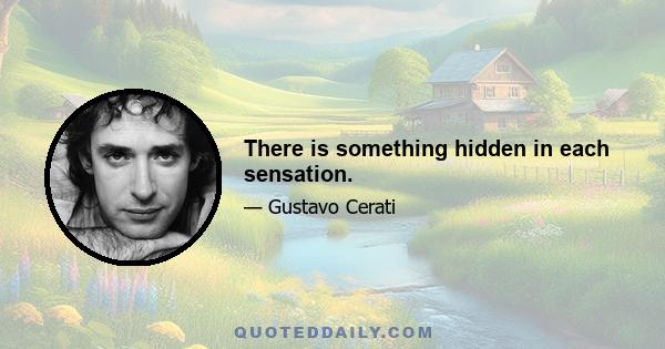 There is something hidden in each sensation.