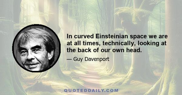 In curved Einsteinian space we are at all times, technically, looking at the back of our own head.