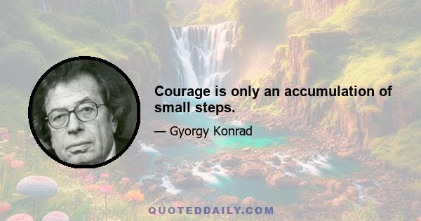 Courage is only an accumulation of small steps.