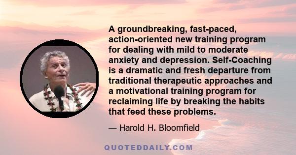 A groundbreaking, fast-paced, action-oriented new training program for dealing with mild to moderate anxiety and depression. Self-Coaching is a dramatic and fresh departure from traditional therapeutic approaches and a