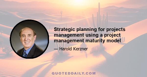 Strategic planning for projects management using a project management maturity model