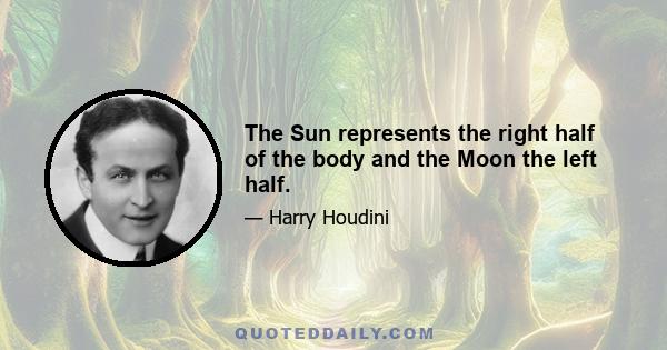 The Sun represents the right half of the body and the Moon the left half.