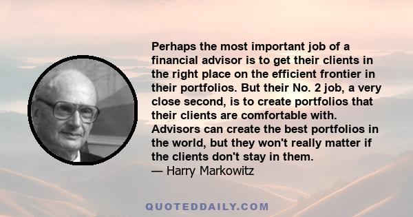 Perhaps the most important job of a financial advisor is to get their clients in the right place on the efficient frontier in their portfolios. But their No. 2 job, a very close second, is to create portfolios that