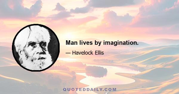 Man lives by imagination.