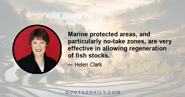 Marine protected areas, and particularly no-take zones, are very effective in allowing regeneration of fish stocks.