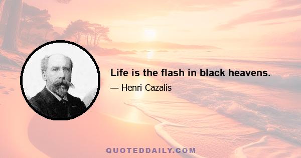 Life is the flash in black heavens.