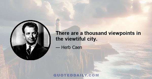 There are a thousand viewpoints in the viewtiful city.