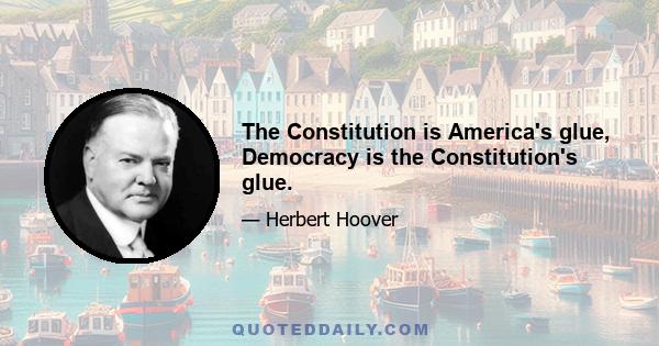 The Constitution is America's glue, Democracy is the Constitution's glue.