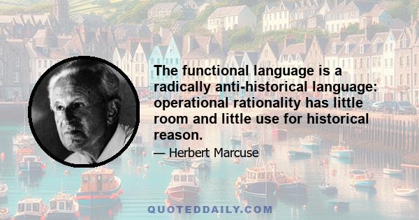 The functional language is a radically anti-historical language: operational rationality has little room and little use for historical reason.