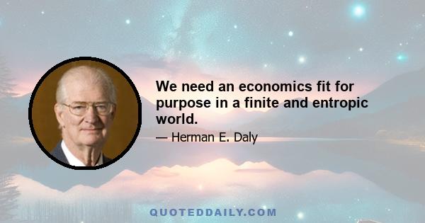 We need an economics fit for purpose in a finite and entropic world.