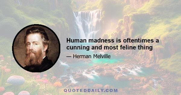 Human madness is oftentimes a cunning and most feline thing