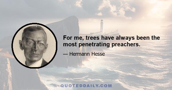 For me, trees have always been the most penetrating preachers.