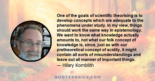 One of the goals of scientific theorising is to develop concepts which are adequate to the phenomena under study. In my view, things should work the same way in epistemology. We want to know what knowledge actually