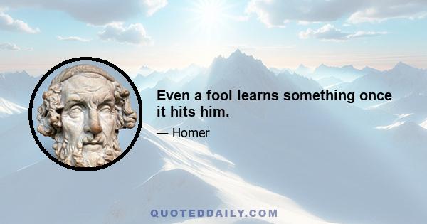 Even a fool learns something once it hits him.