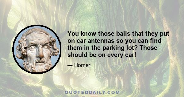 You know those balls that they put on car antennas so you can find them in the parking lot? Those should be on every car!