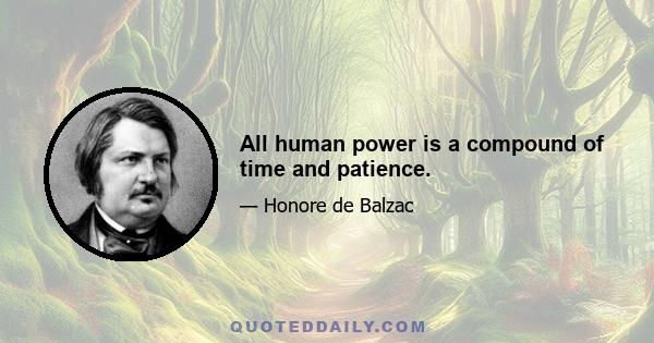 All human power is a compound of time and patience.