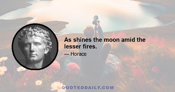 As shines the moon amid the lesser fires.