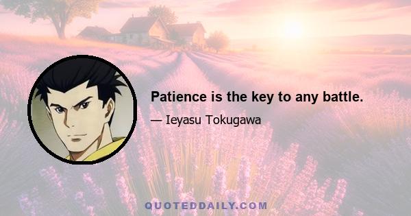 Patience is the key to any battle.