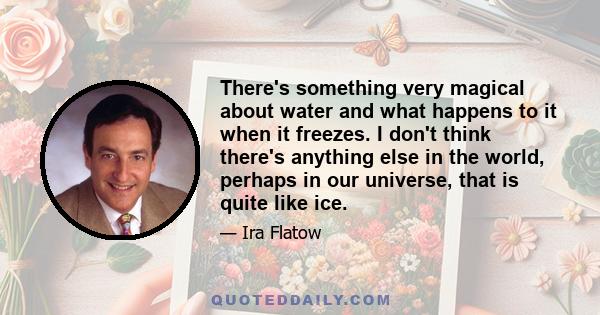 There's something very magical about water and what happens to it when it freezes. I don't think there's anything else in the world, perhaps in our universe, that is quite like ice.