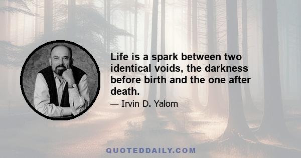 Life is a spark between two identical voids, the darkness before birth and the one after death.