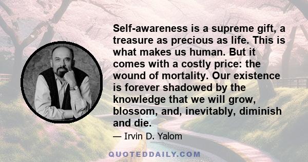 Self-awareness is a supreme gift, a treasure as precious as life. This is what makes us human. But it comes with a costly price: the wound of mortality. Our existence is forever shadowed by the knowledge that we will