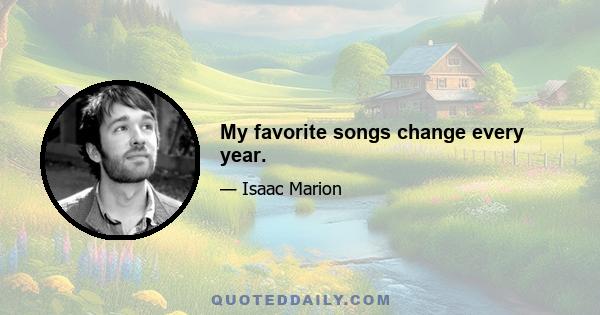 My favorite songs change every year.