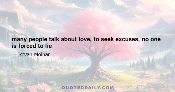 many people talk about love, to seek excuses, no one is forced to lie