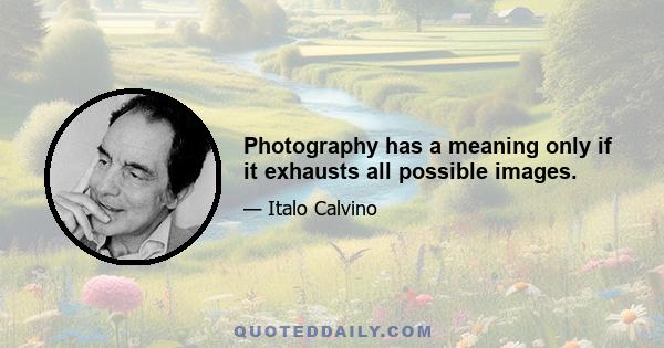 Photography has a meaning only if it exhausts all possible images.