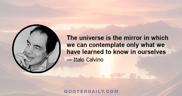 The universe is the mirror in which we can contemplate only what we have learned to know in ourselves