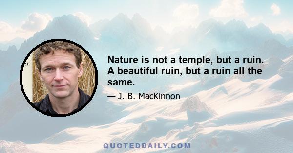 Nature is not a temple, but a ruin. A beautiful ruin, but a ruin all the same.