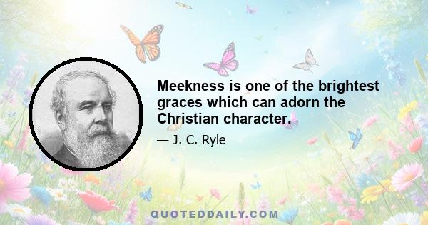 Meekness is one of the brightest graces which can adorn the Christian character.