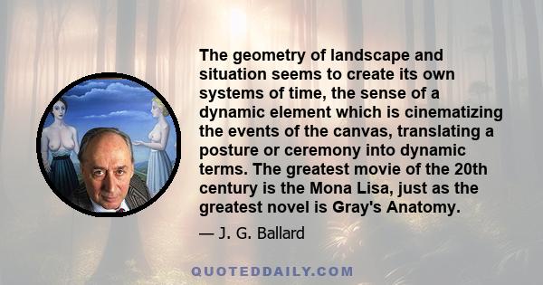 The geometry of landscape and situation seems to create its own systems of time, the sense of a dynamic element which is cinematizing the events of the canvas, translating a posture or ceremony into dynamic terms. The