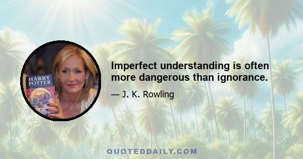 Imperfect understanding is often more dangerous than ignorance.