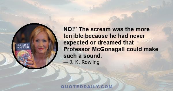 NO!” The scream was the more terrible because he had never expected or dreamed that Professor McGonagall could make such a sound.