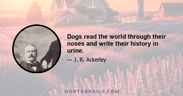 Dogs read the world through their noses and write their history in urine.