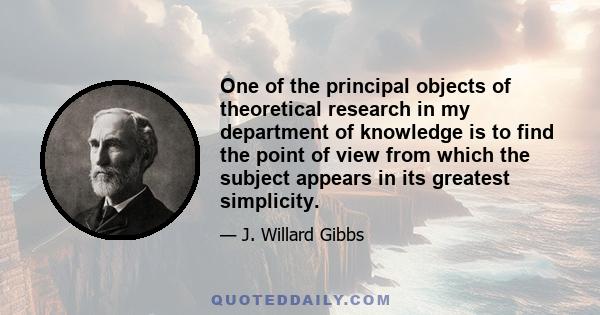 One of the principal objects of theoretical research in my department of knowledge is to find the point of view from which the subject appears in its greatest simplicity.