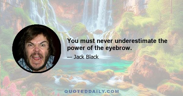 You must never underestimate the power of the eyebrow.