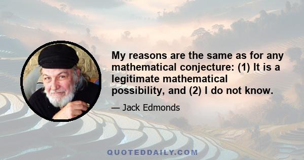 My reasons are the same as for any mathematical conjecture: (1) It is a legitimate mathematical possibility, and (2) I do not know.