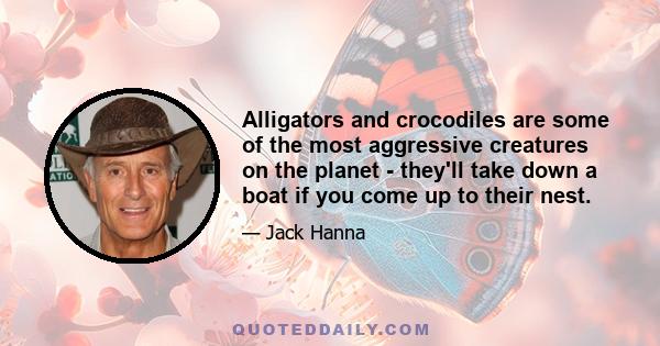 Alligators and crocodiles are some of the most aggressive creatures on the planet - they'll take down a boat if you come up to their nest.