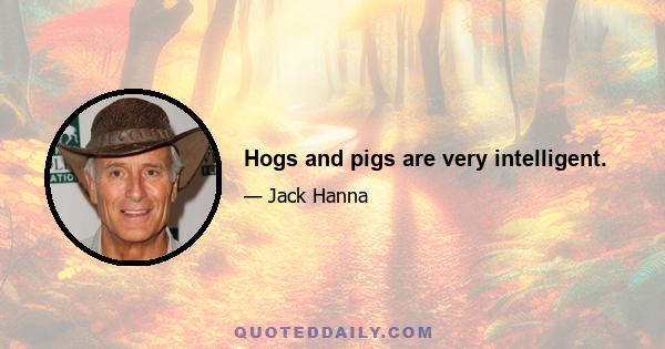 Hogs and pigs are very intelligent.