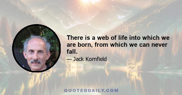 There is a web of life into which we are born, from which we can never fall.