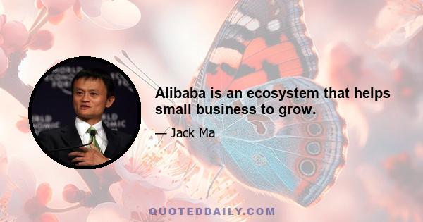 Alibaba is an ecosystem that helps small business to grow.