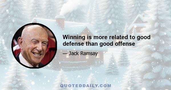 Winning is more related to good defense than good offense