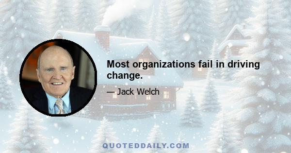 Most organizations fail in driving change.