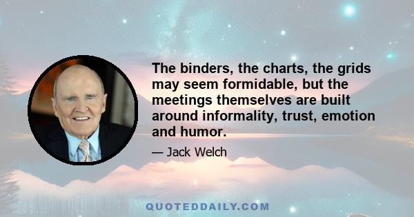 The binders, the charts, the grids may seem formidable, but the meetings themselves are built around informality, trust, emotion and humor.