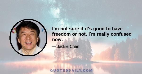 I'm not sure if it's good to have freedom or not. I'm really confused now.