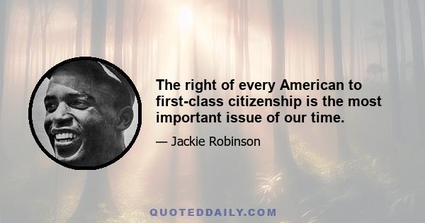 The right of every American to first-class citizenship is the most important issue of our time.