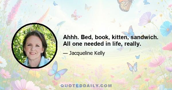 Ahhh. Bed, book, kitten, sandwich. All one needed in life, really.